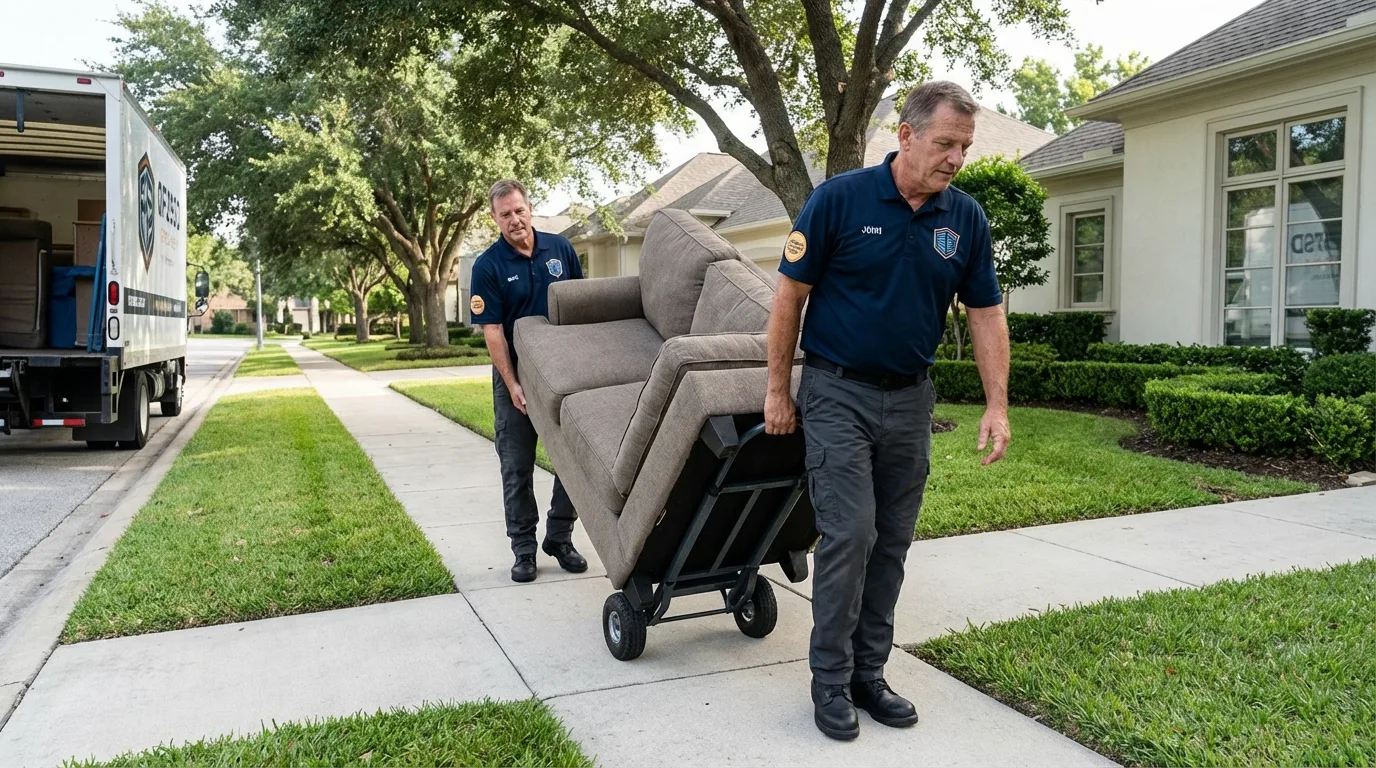 Local residential moving crew loading furniture in Leetonia, OH