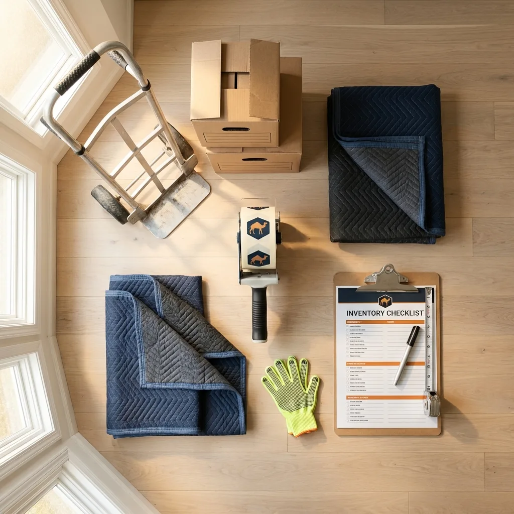 Professional moving supplies and packing materials layout for Leetonia residential relocations