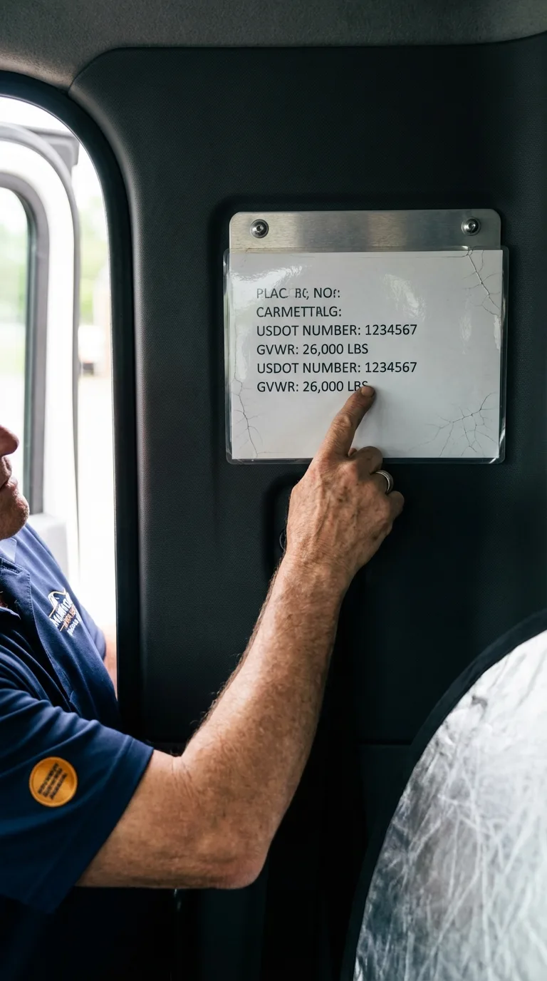 USDOT licensing placard verification in Leetonia